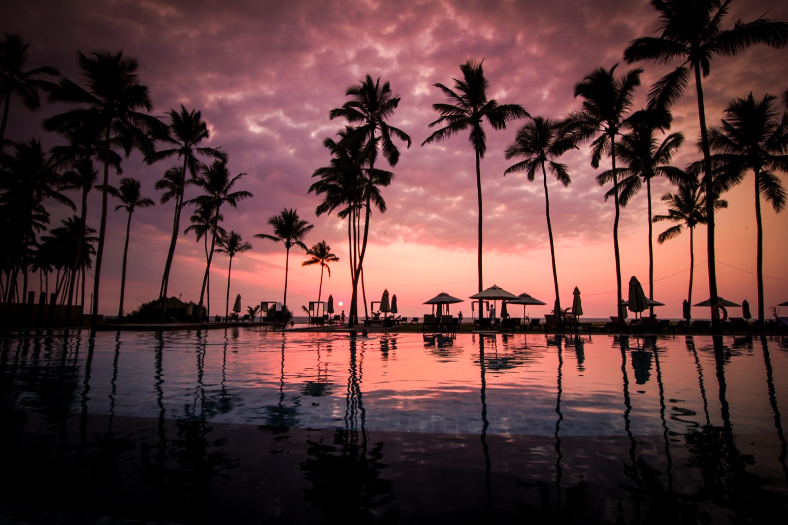 Beach resort area in Negombo, Sri Lanka