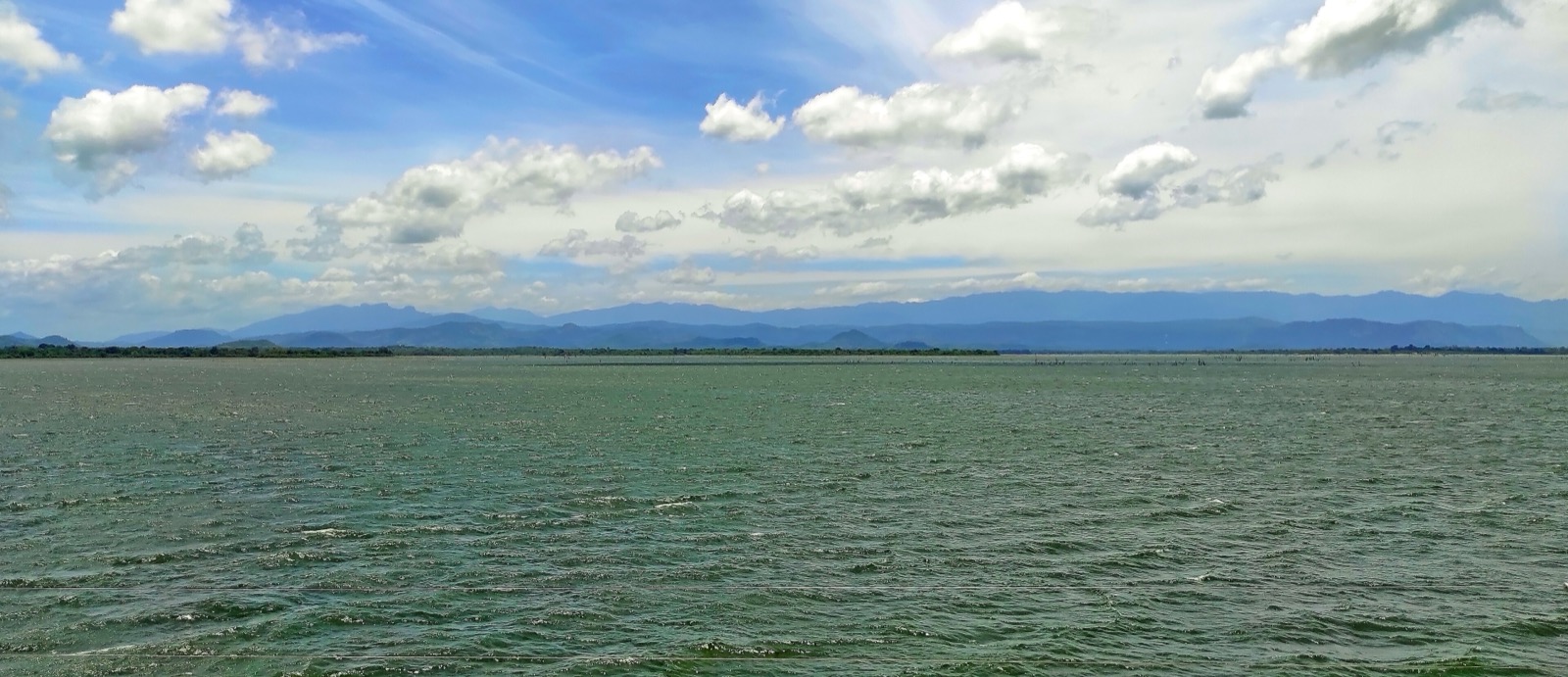 Reservoir landscape in Udawalawe National Park, Sri Lanka